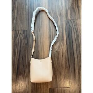 Samara Beige Vegan Leather Shoulder Bag Minimalist Crossbody Purse New